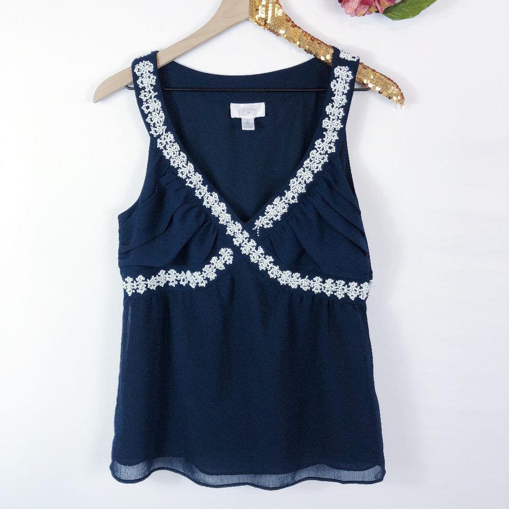 [LOFT] Ann Taylor Beaded Embellished Top